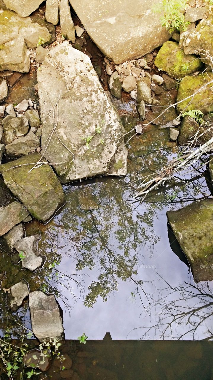 reflection. Devils Lake trails