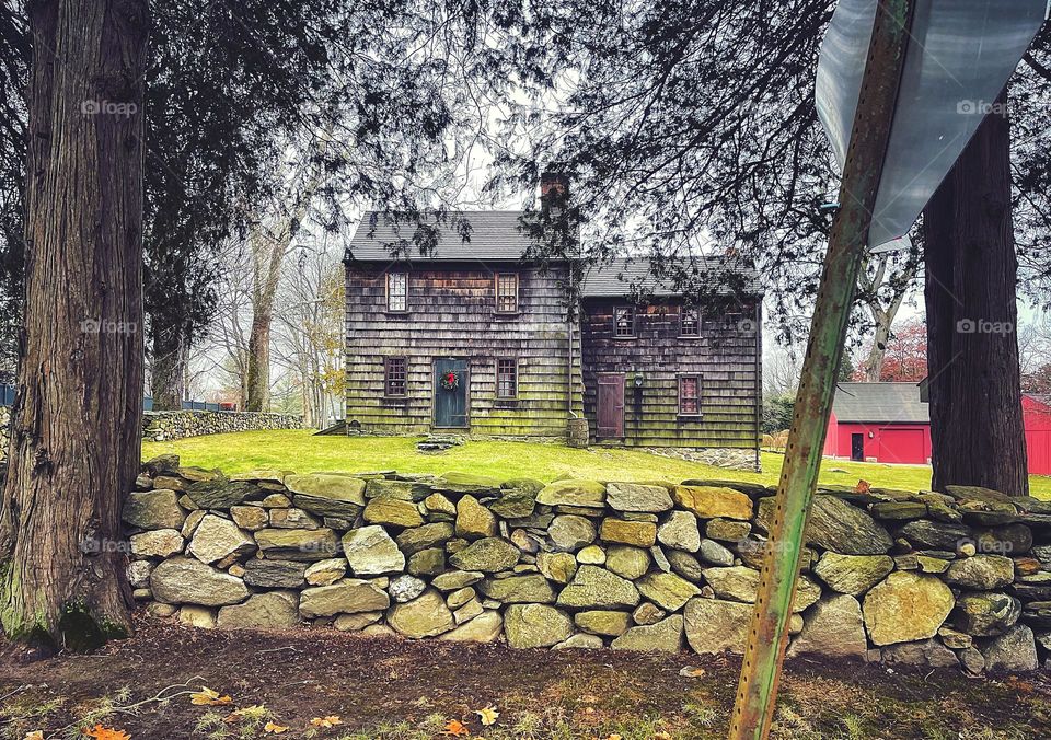 Historic house covered in moss in Connecticut 