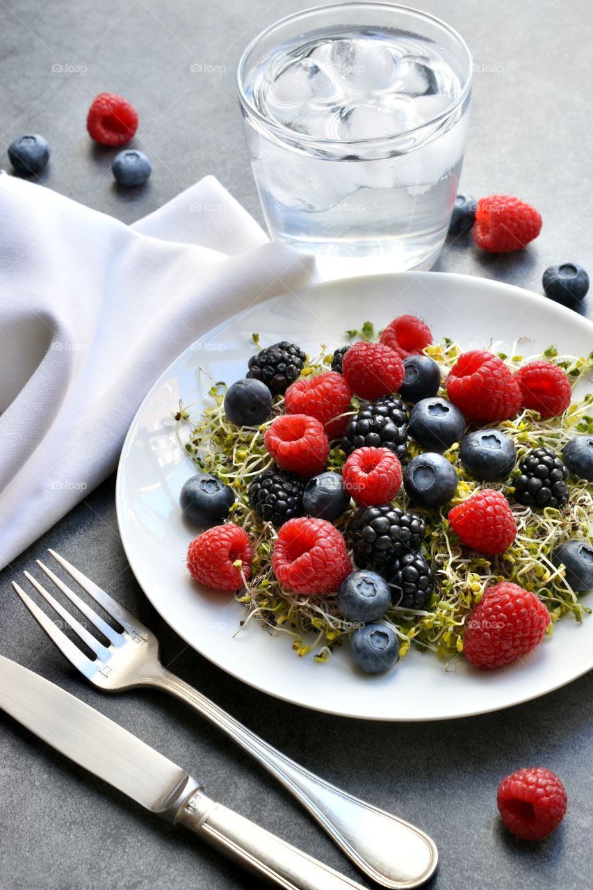 Berry salad on a plate 