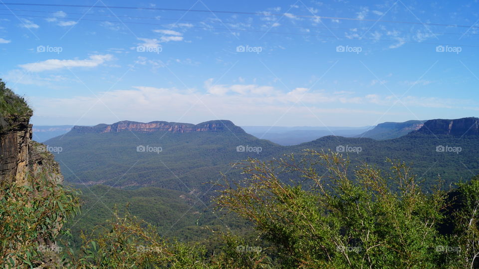 Blue mountains in nature