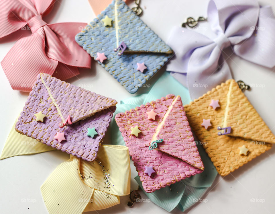 pastel letter cookies mail message