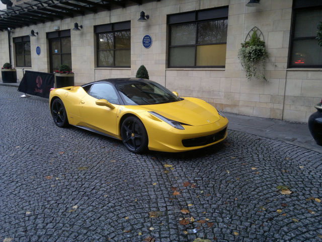 sport yellow car ferrari by lizzydancer84