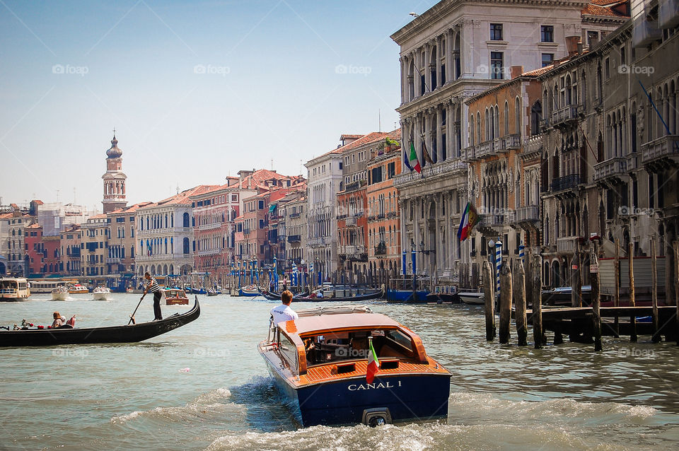 Motorboat on the Grand Canal