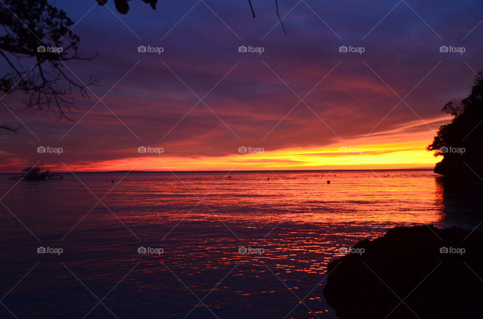 beach sunset scenery boracay by hunter_dude99
