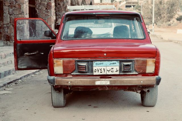 Vintage red car
