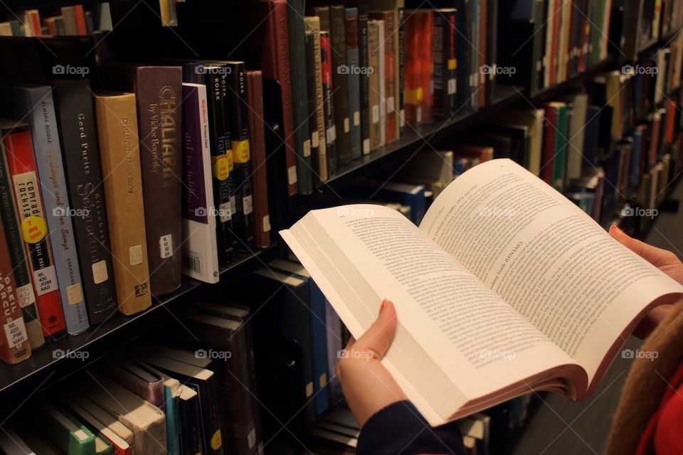 student reading library university by Petalskull