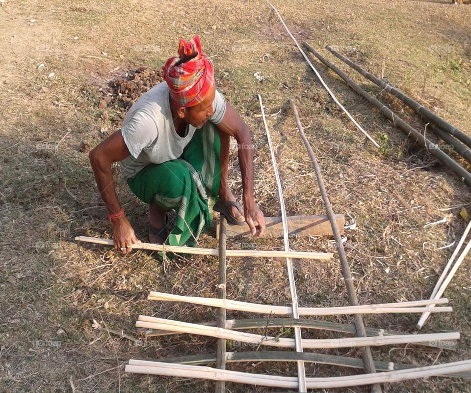 A man is busy with his work