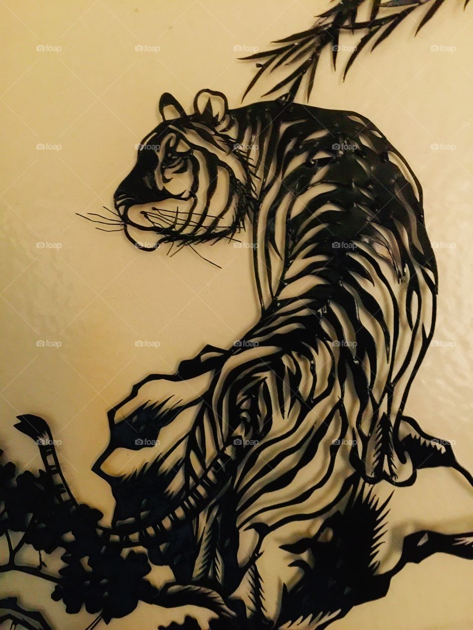 Tiger silhouette. Chinese tiger art