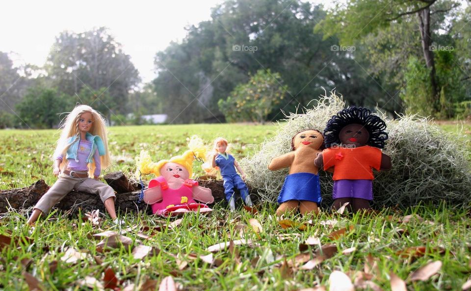 Barbie and her friends enjoying a day in the great outdoors