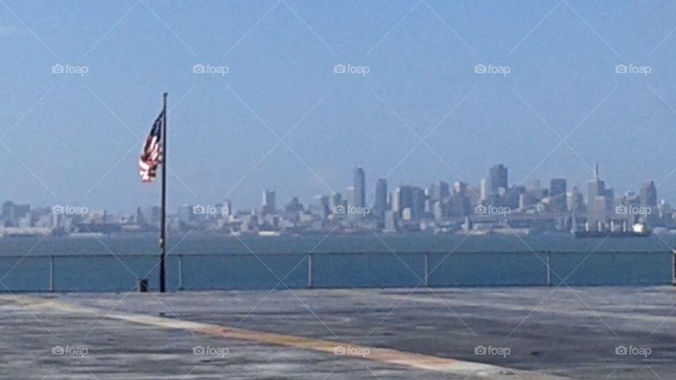 San Francisco across the bay. The view of San Francisco from Alameda