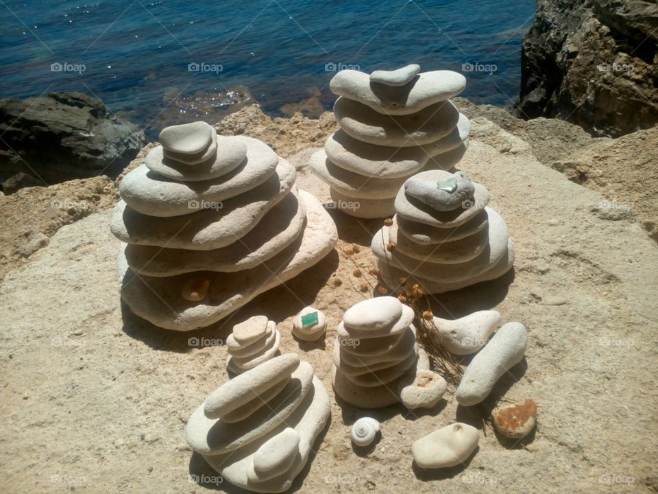 No Person, Rock, Zen, Seashore, Stone