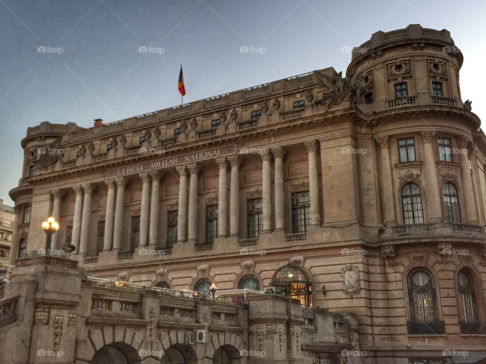  National Military Circle. The Palace of the National Military Circle, Bucharest, Romania built in 1911 in french neo-classical style