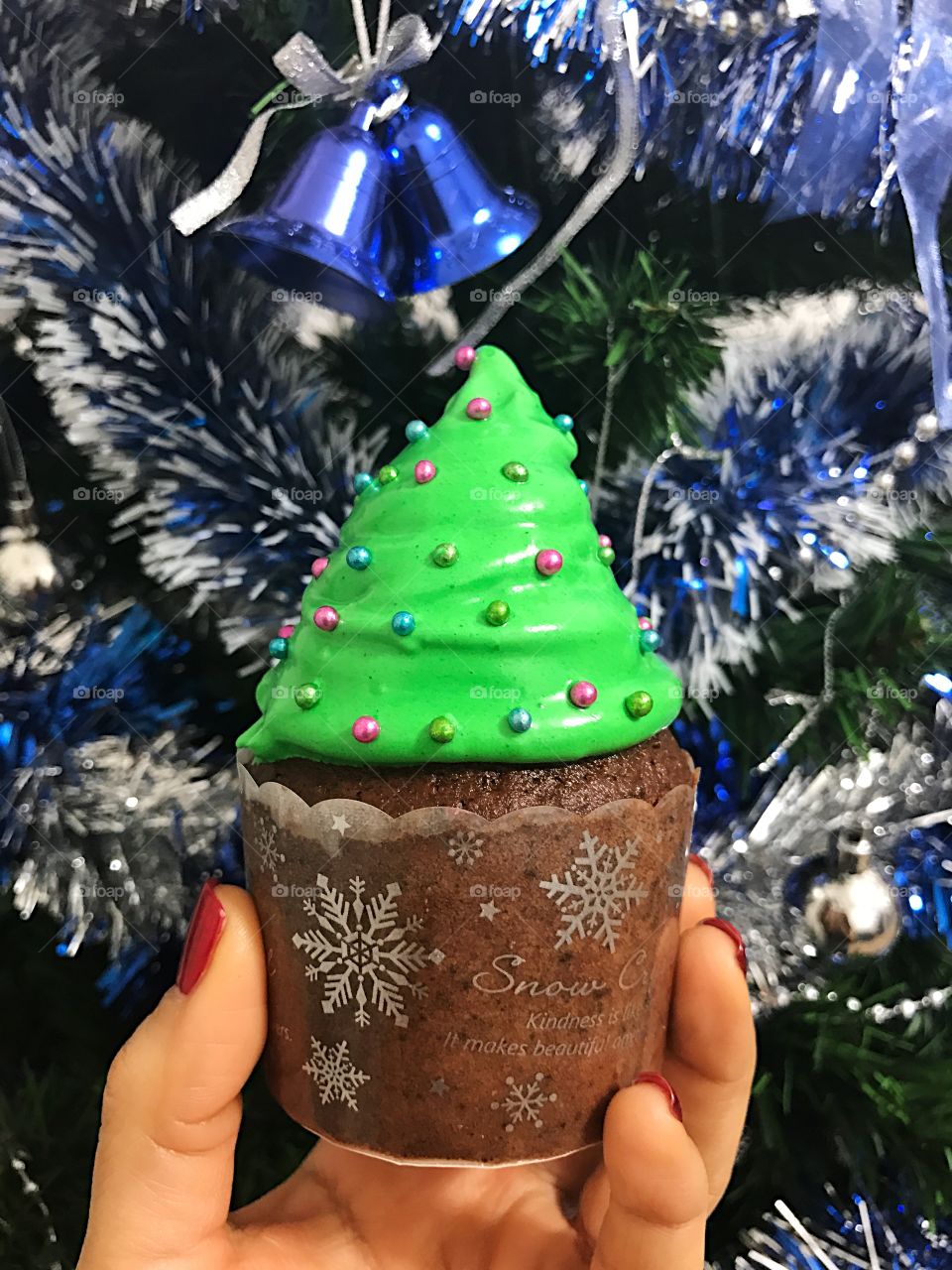 Christmas tree cupcake