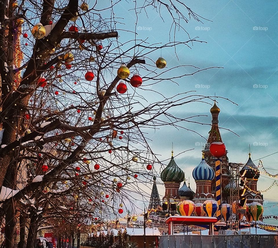 Moscow winter view. Travel photo.