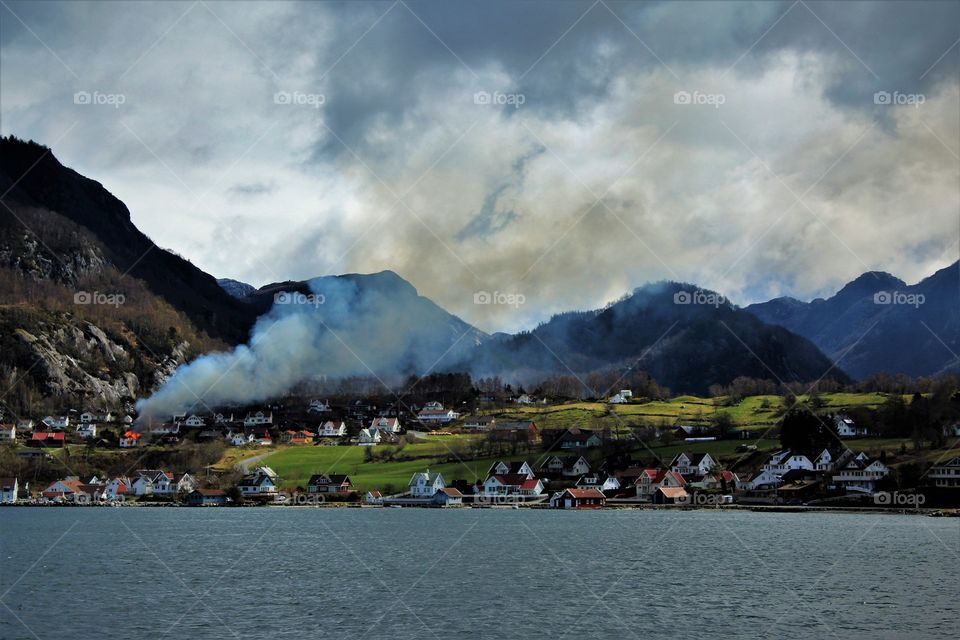 Fjord village at day