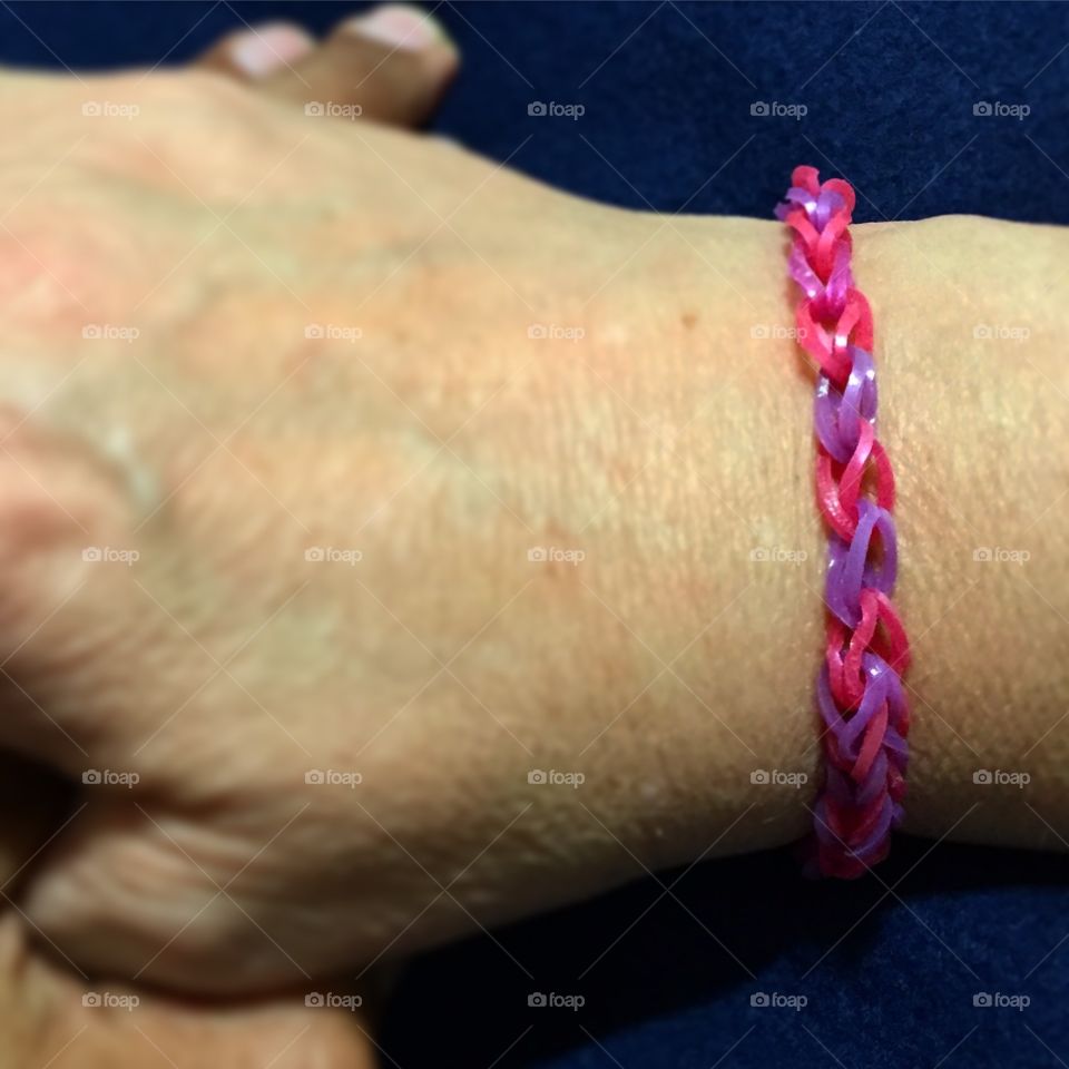 A bracelet made by friends little girl 