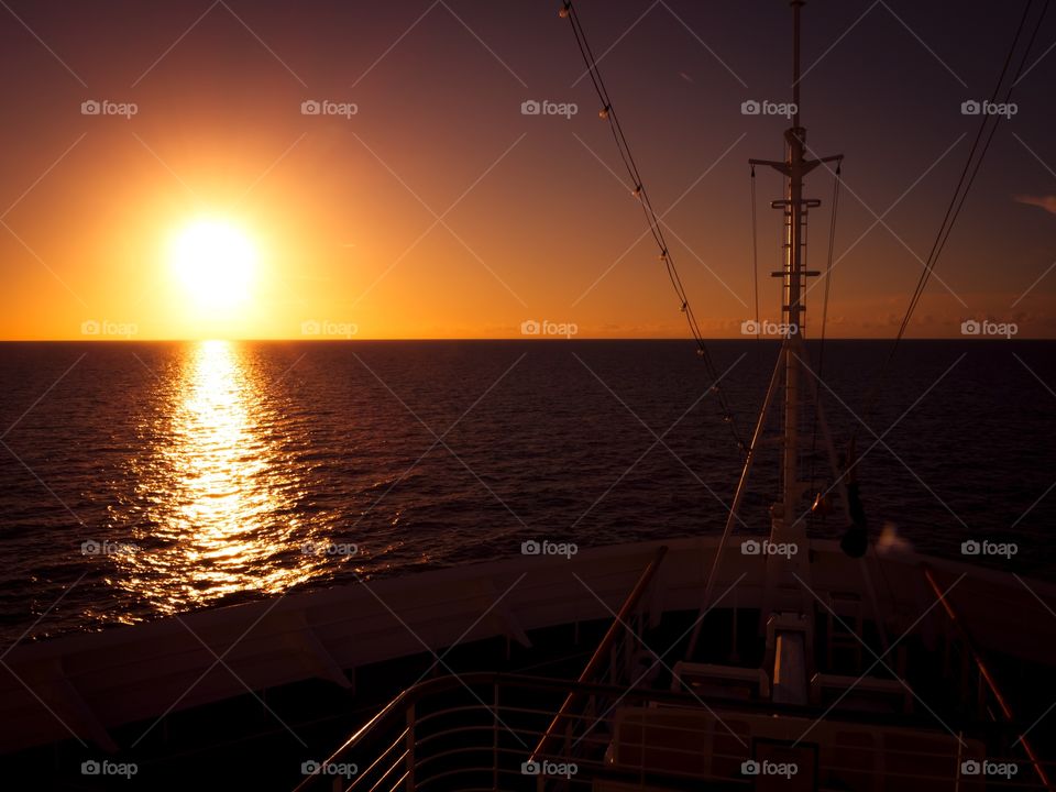 Sailing into the sunset. Sailing into the sunset