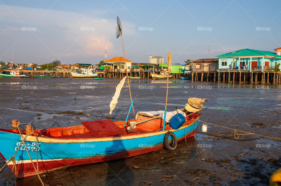 before the high tide comes to Naklua District Chonburi at the Gulf of  Thailand Southeast Asia