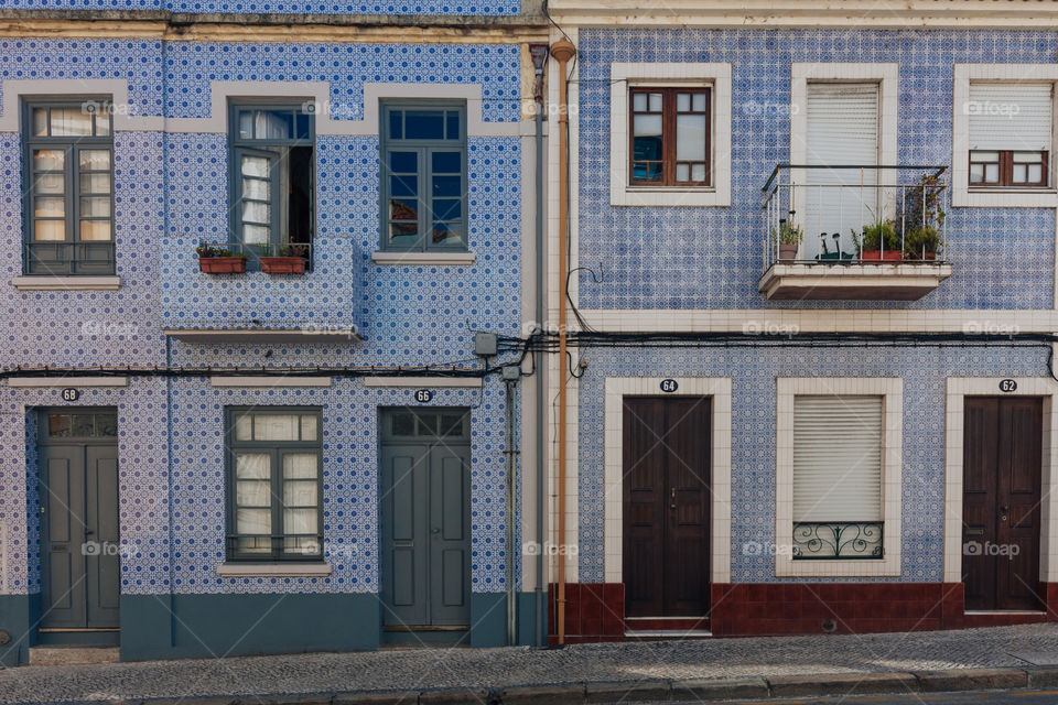 Beautiful azulejos facade in Aveiro