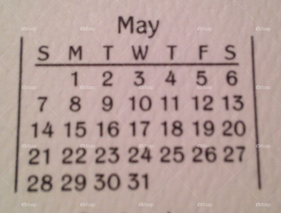 May 2017 dates