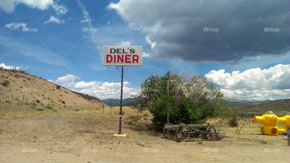 Diner sign in New Mexico