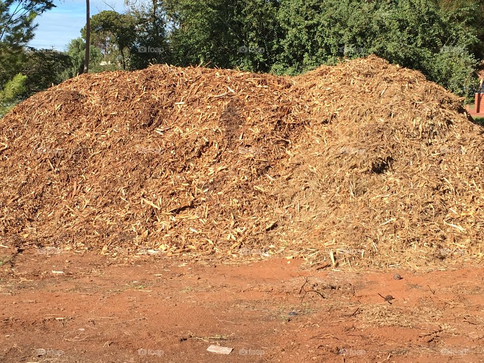 Bark mulch pile heap