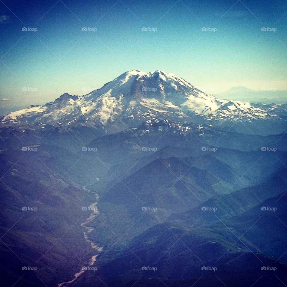 Aerial view of Mt. Rainier 