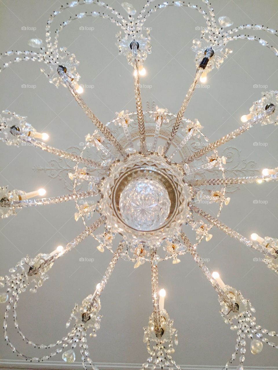 Crystal chandelier at The White House