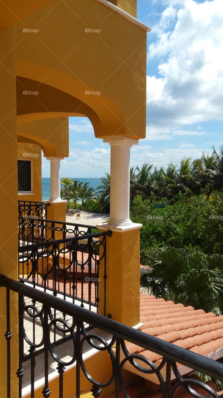 Mexican resort, balcony view