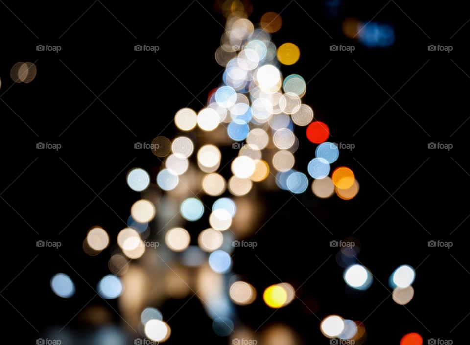 Colorful light of vehicle lamp on the traffic road