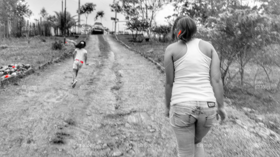 rua crianças estrada