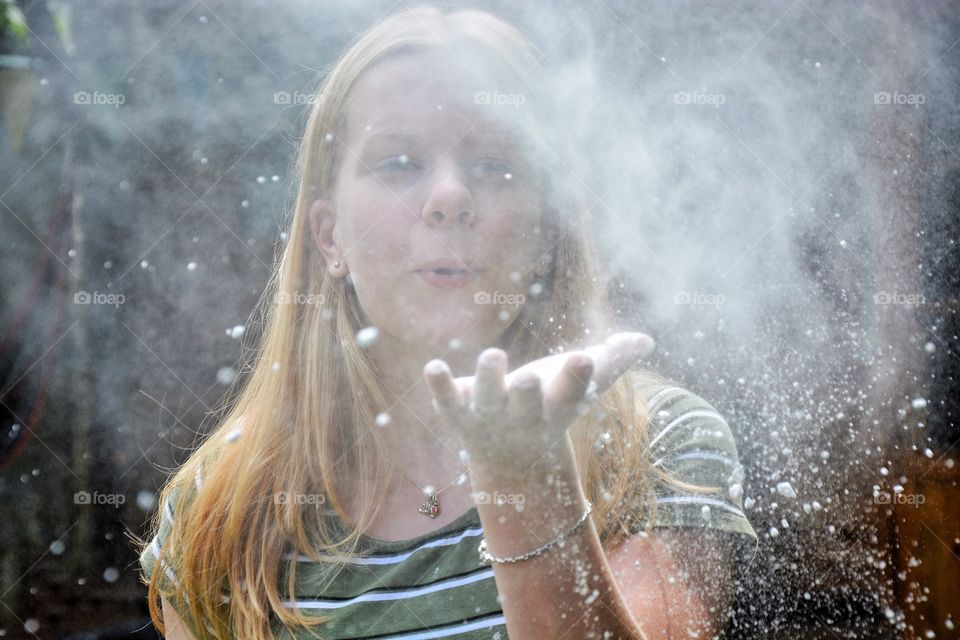 Blowing chalk