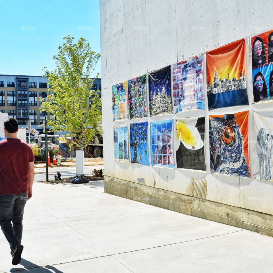 Improvised, temporary art space in Falls Church, Virginia