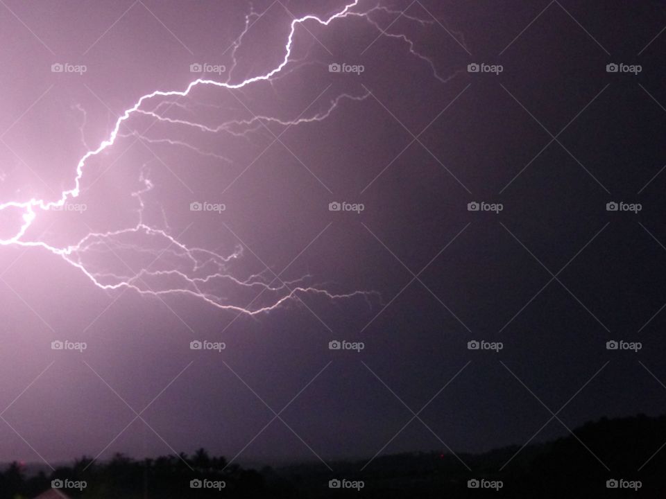 Lightning. Thunderstorm Lombok, Indonesia