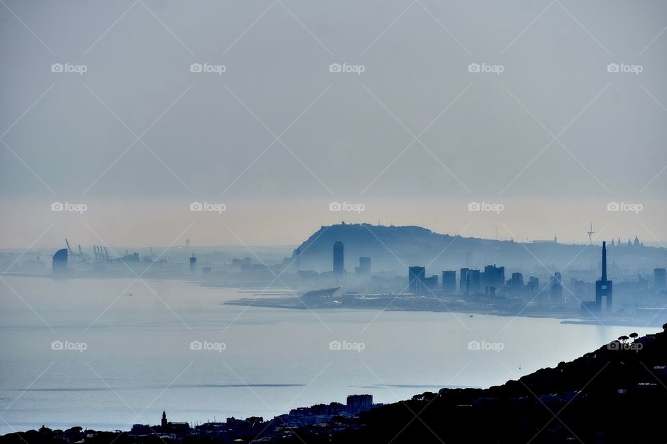 Vista de Barcelona desde el  Maresme