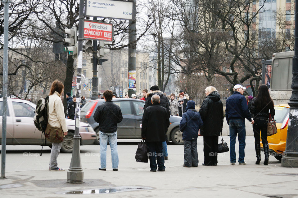 People waiting for a bus