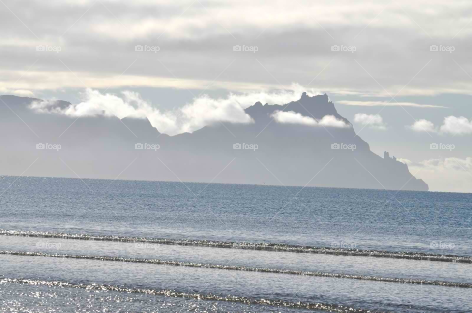 ocean nature mountain waves by micheled312