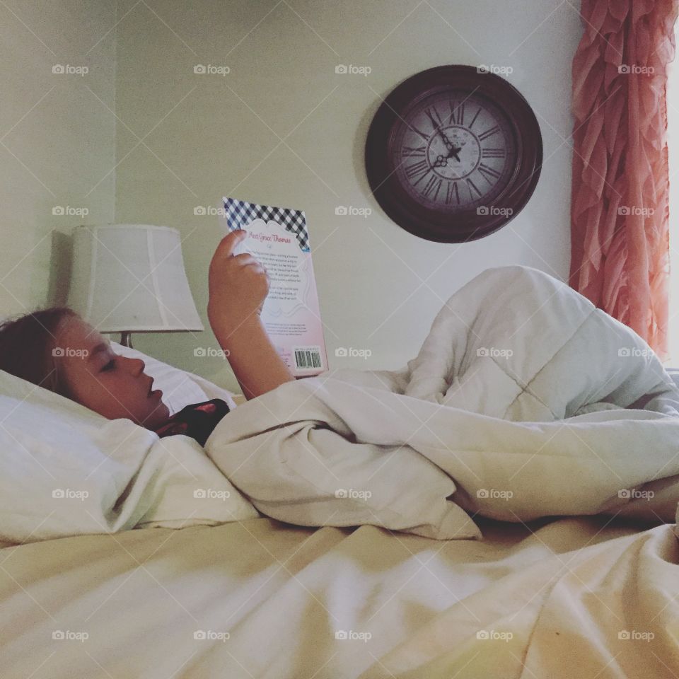 Reading in bed on a cold day 