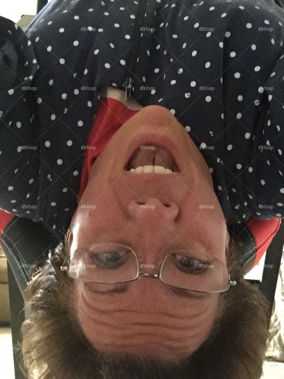 Upside-down Lady Laughing
