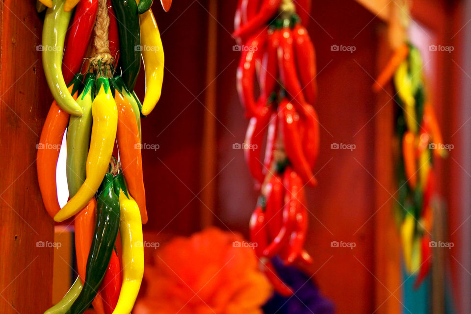 Hanging peppers