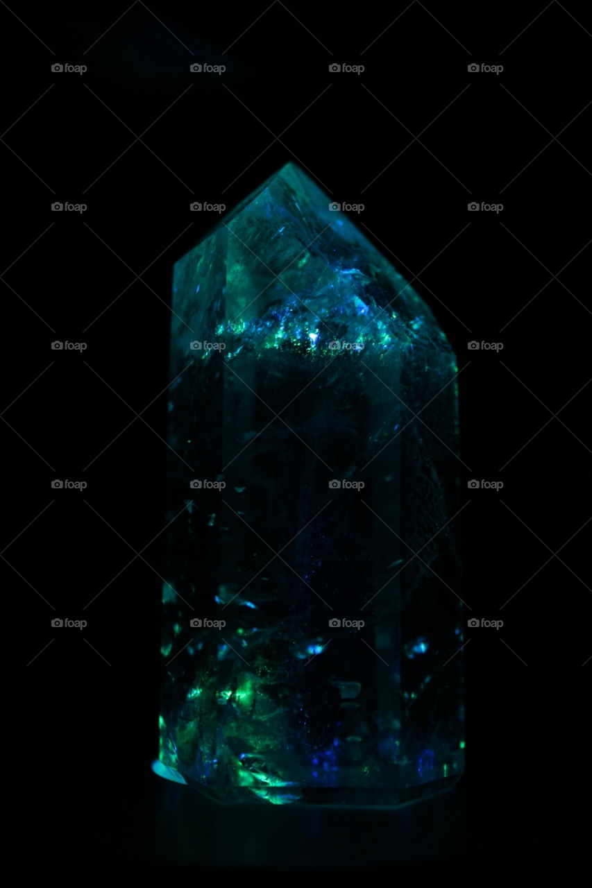 a crystal in the dark