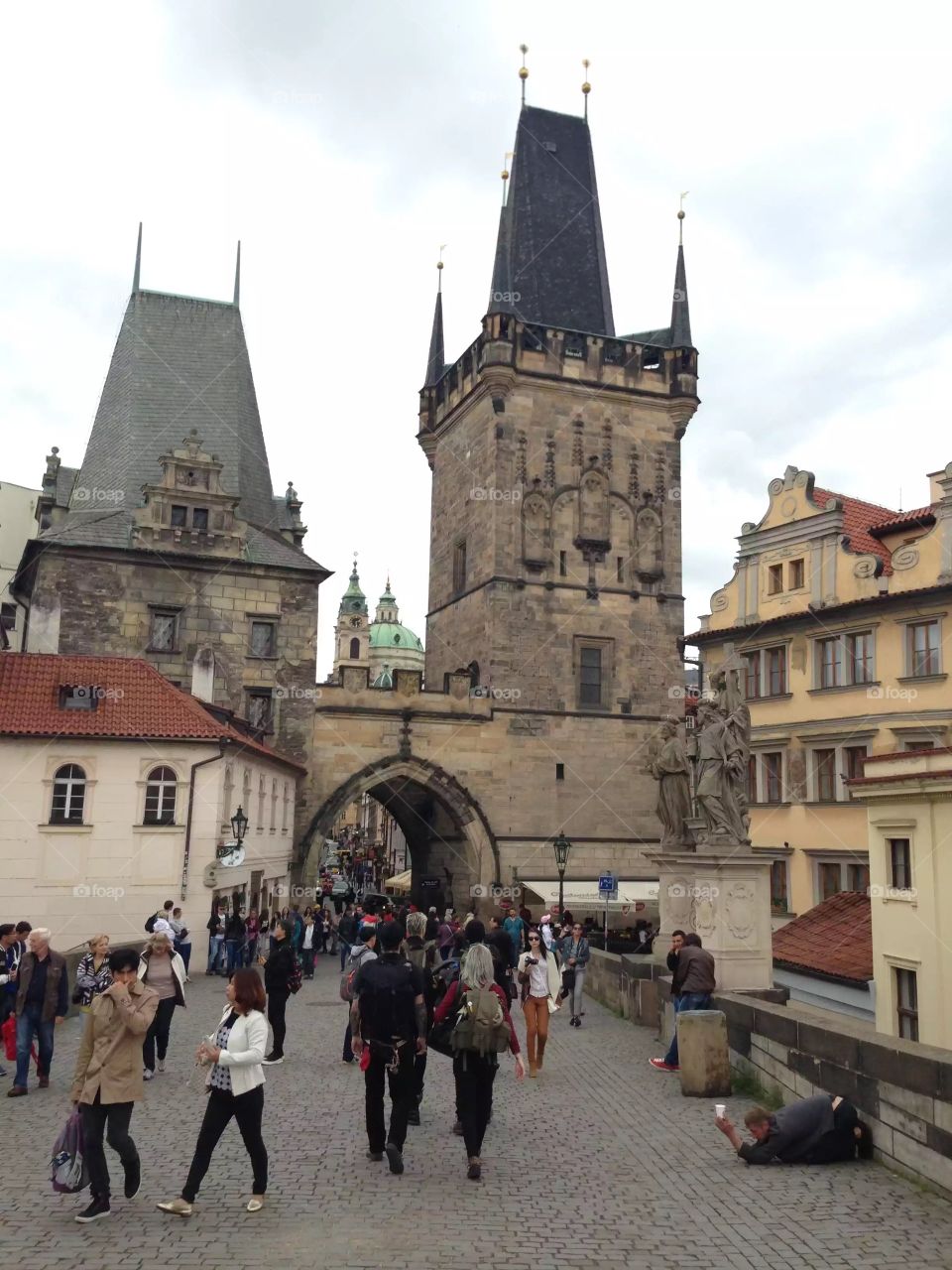 The fam walking in old town Prague, Czech Republic 
