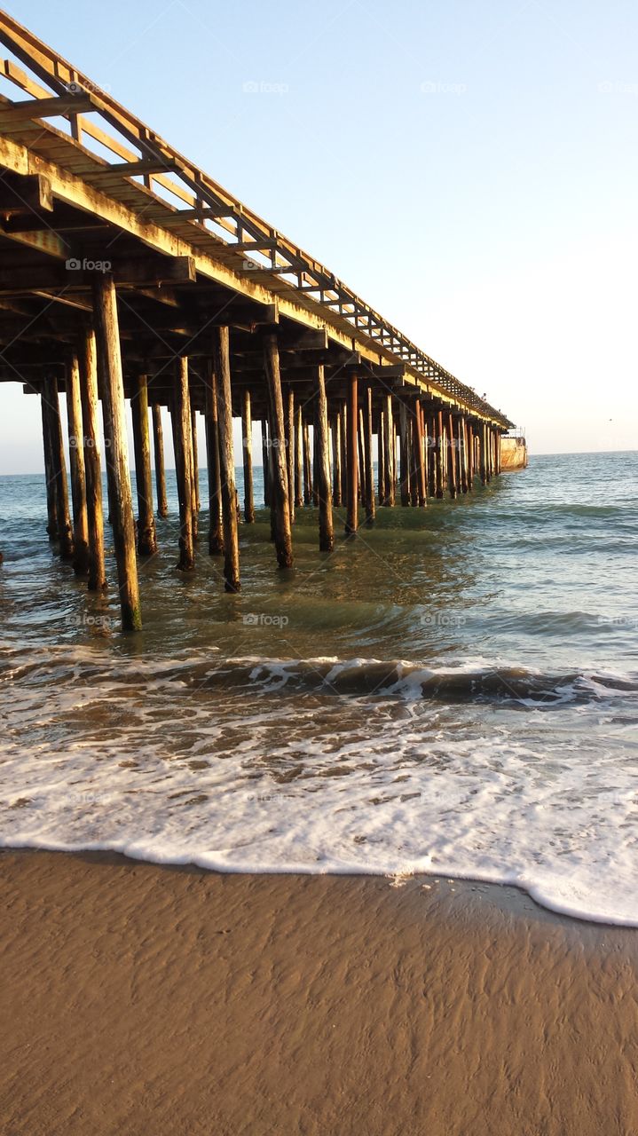 Low view of the Santa Cruz pier