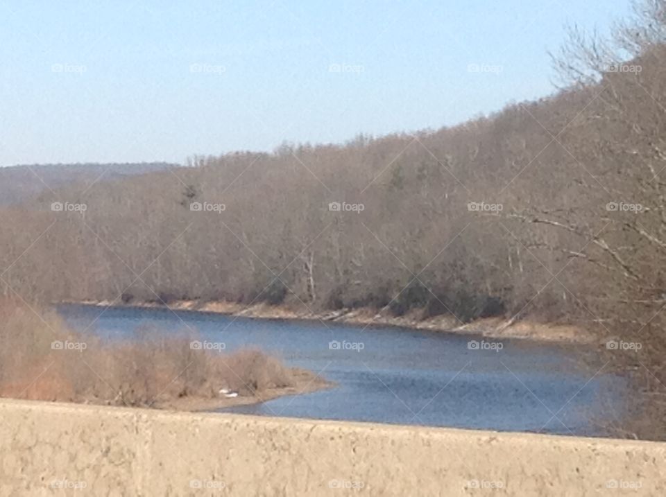 The river calm.