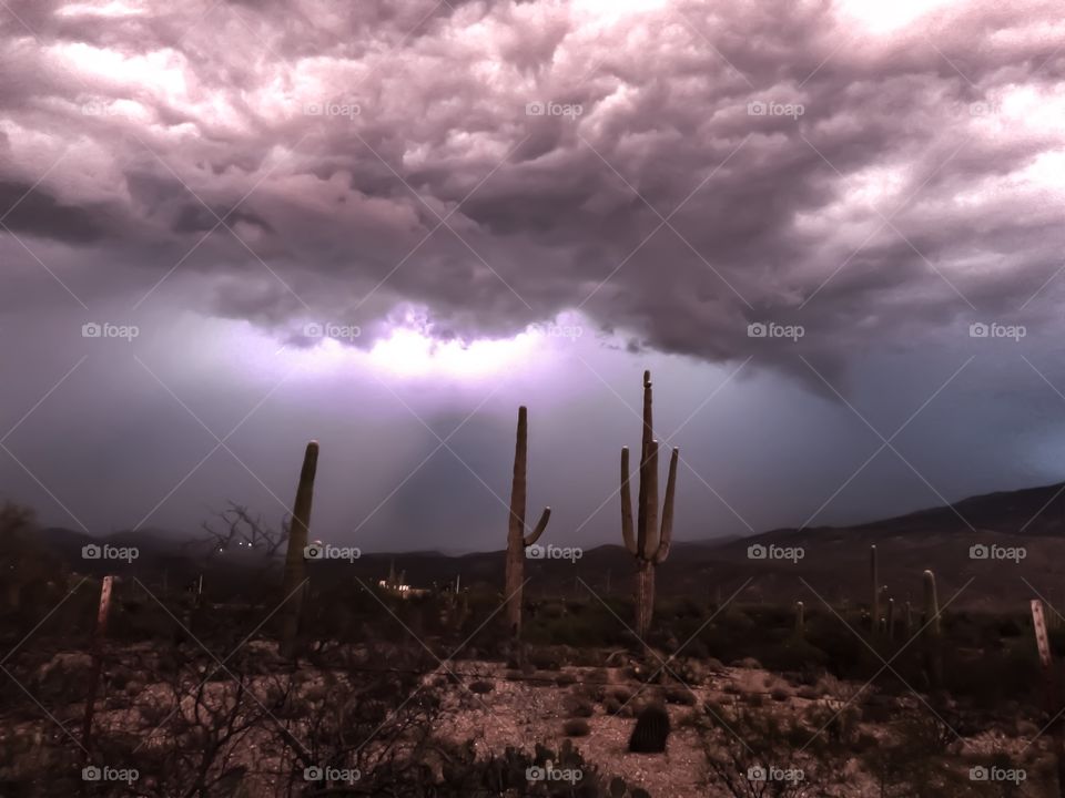 Thunder Storm - Monsoon in Tucson, Arizona 