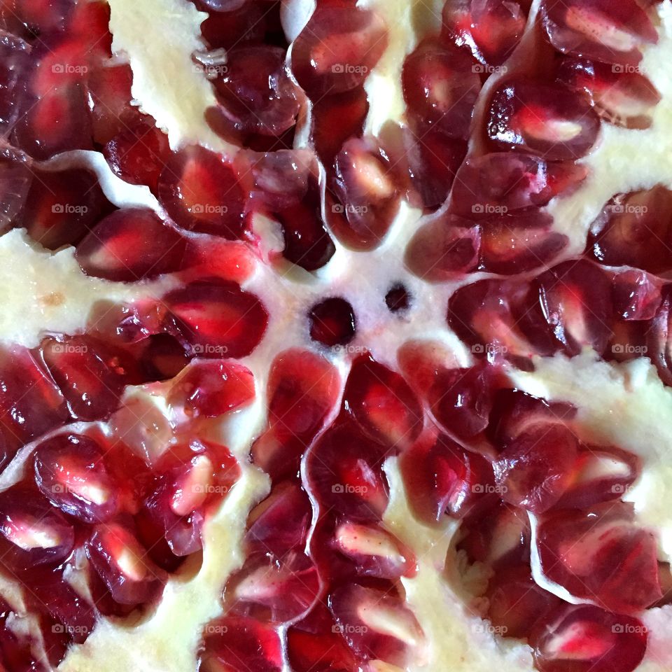 Pomegranate cut in half