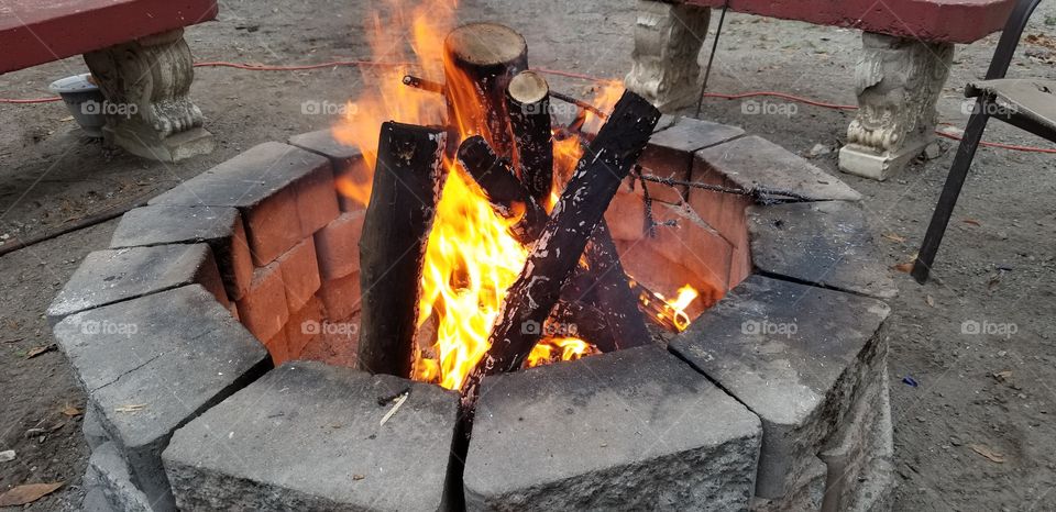 Autumn Campfire Stone Firepit