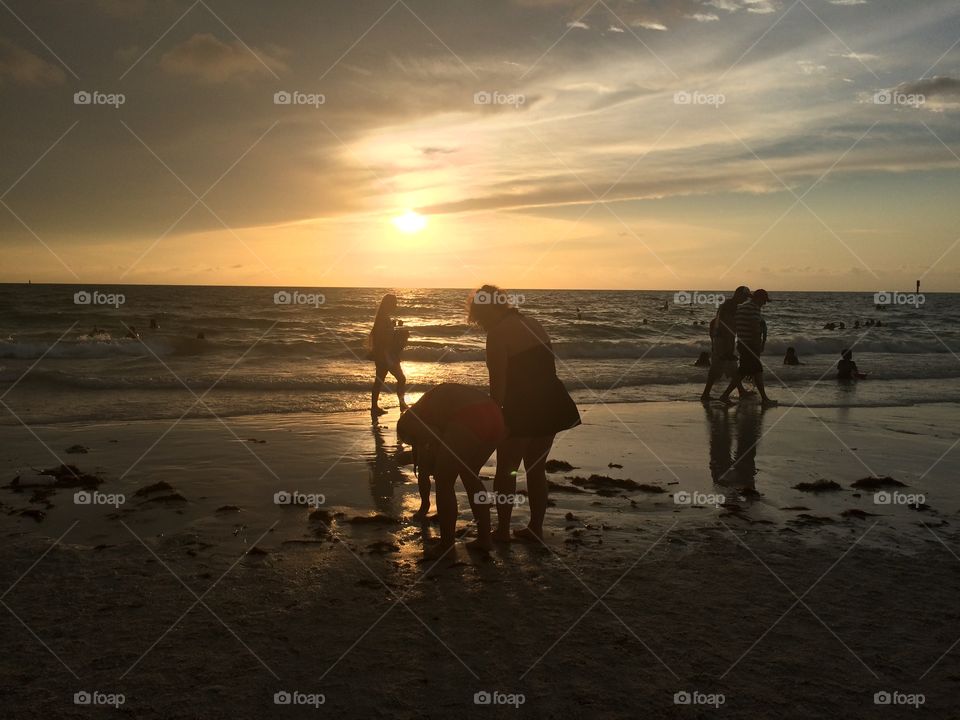 Family on the beach