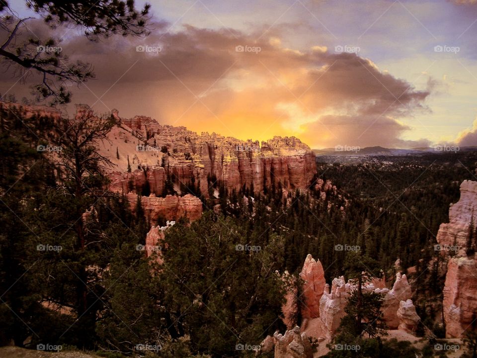 sunset in Bryce canyon