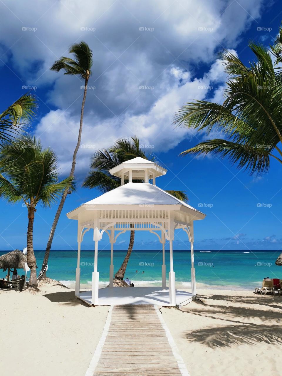 Dominican Republic - paradise place for holiday. Sea, sand, sun, beach, sky, summer.